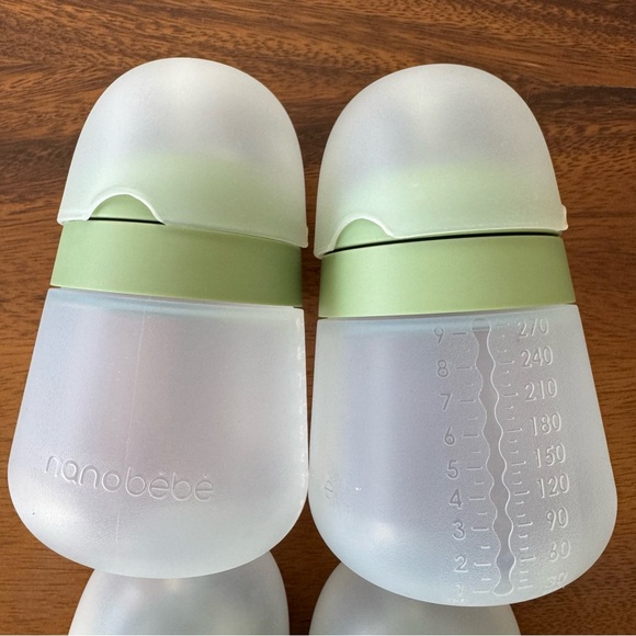 NWOB Nanobebe Sage Green Baby Bottle Set of 4 Flexy Silicone - Picture 5 of 6